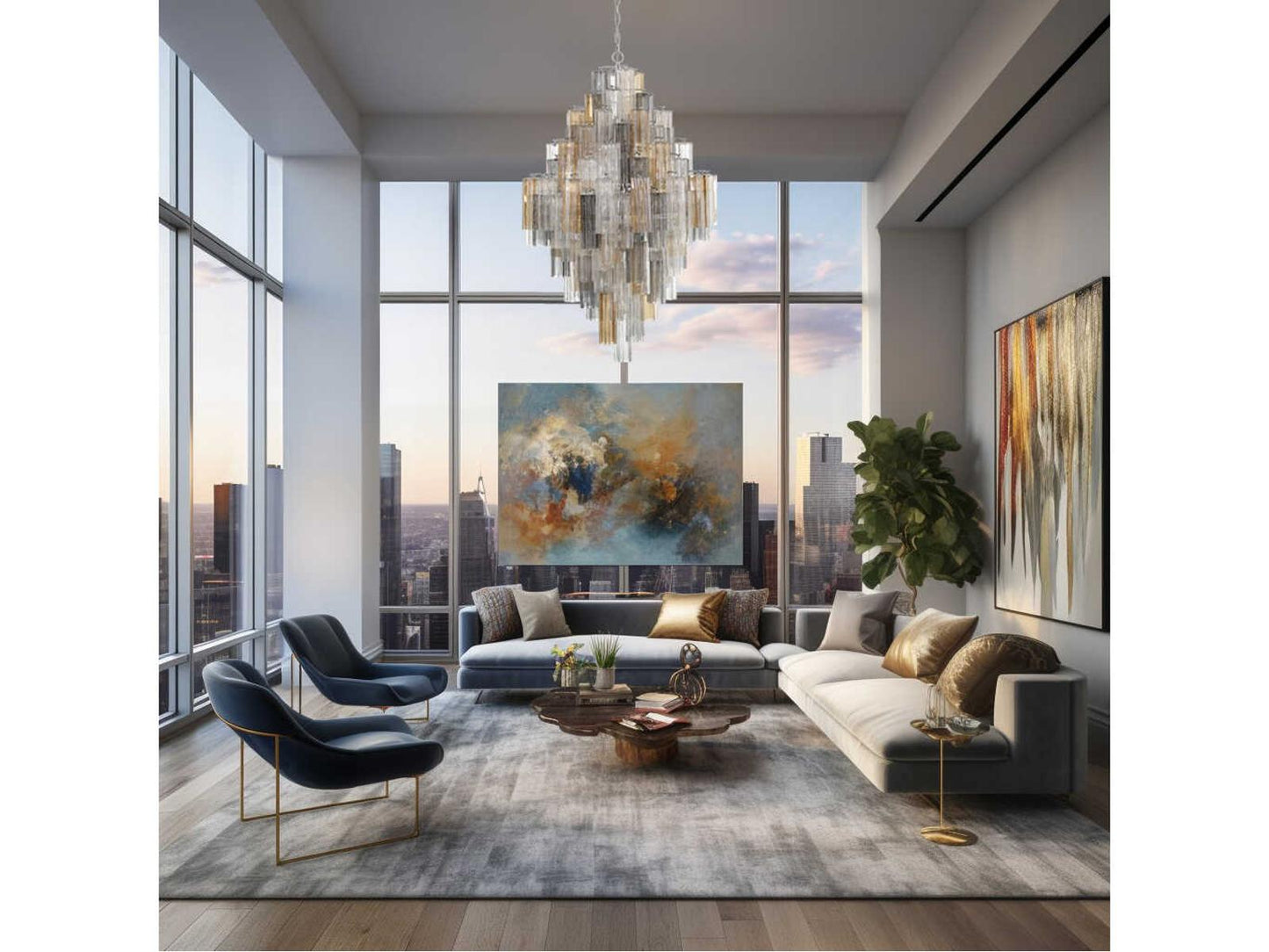 Crystorama 20-Light Addis Chandelier with Tronchi Glass
