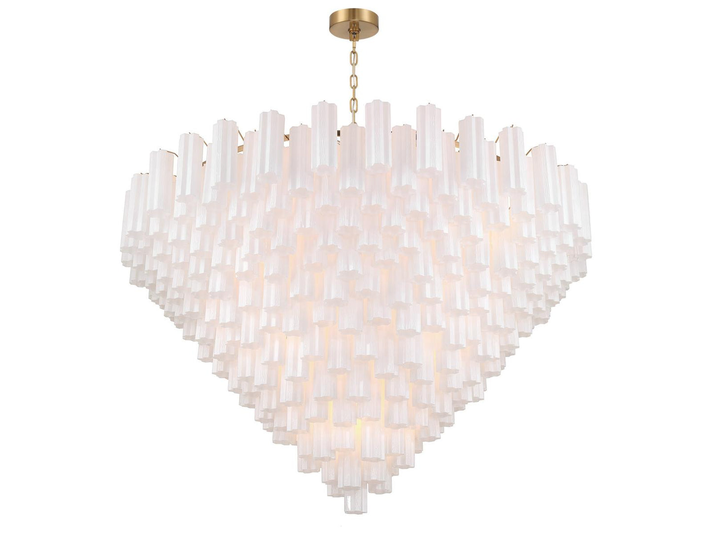 Crystorama Addis 40-Light Tiered Chandelier with Tronchi Glass