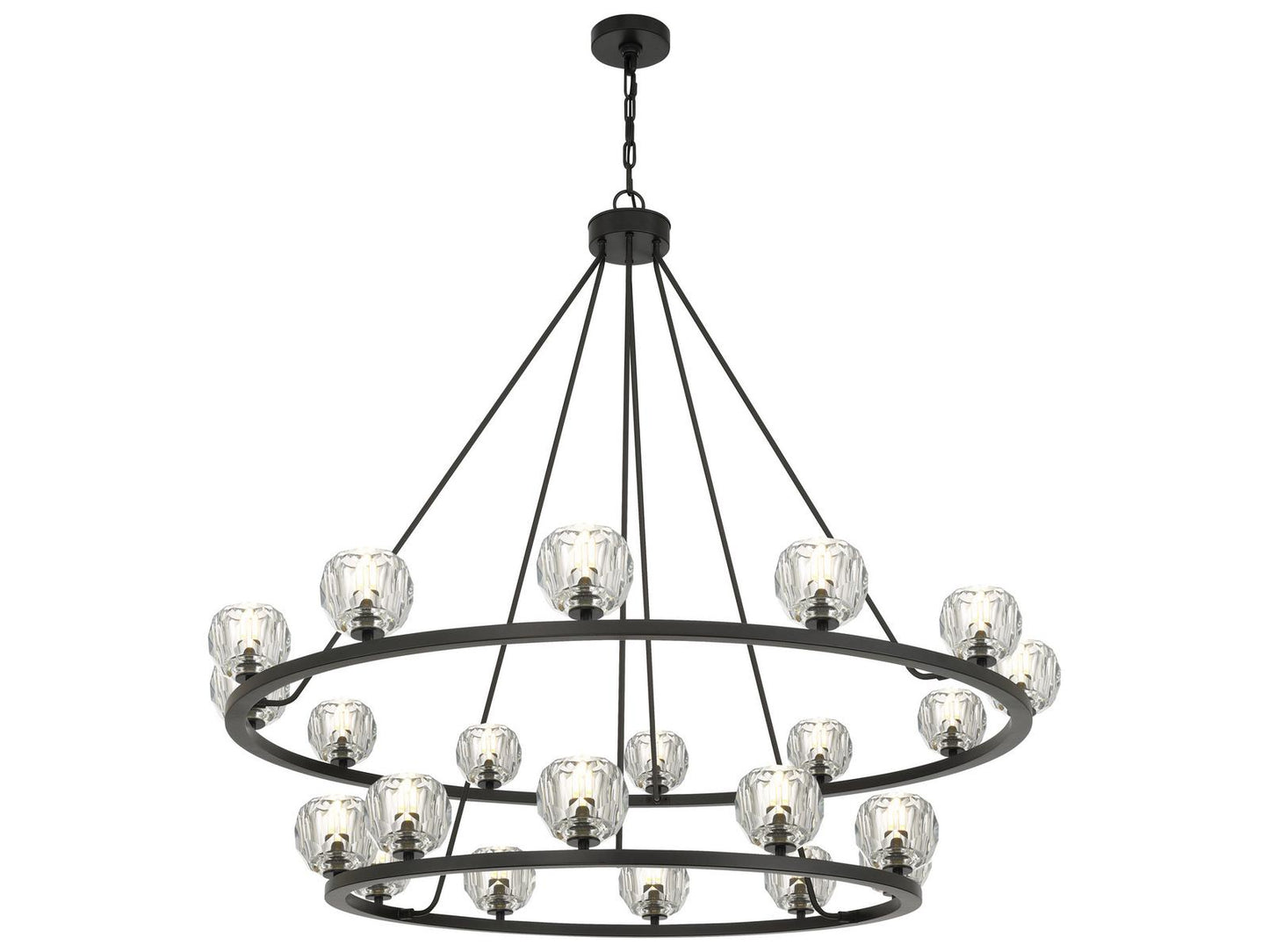 Crystorama Aragon 22-Light LED Chandelier in Matte Black