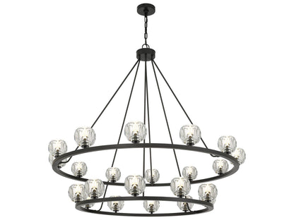 Crystorama Aragon 22-Light LED Chandelier in Matte Black