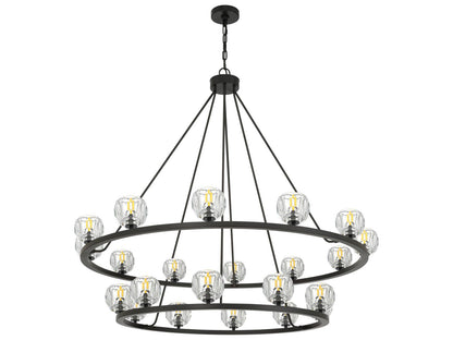 Crystorama Aragon 22-Light LED Chandelier in Matte Black