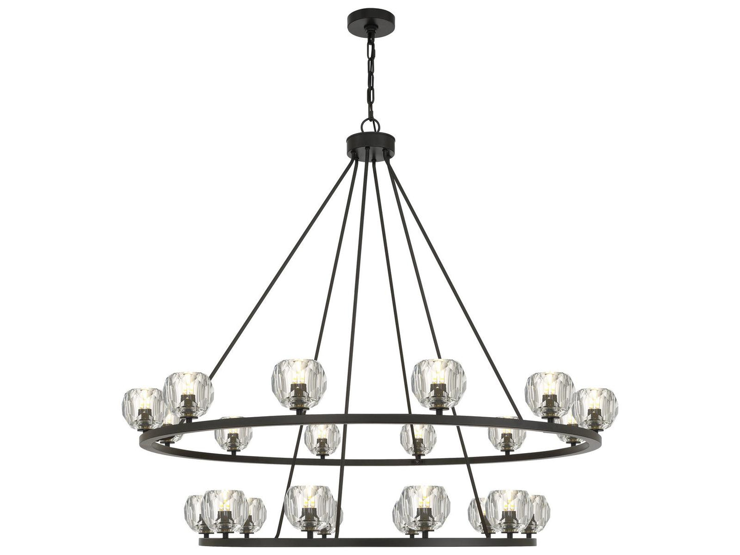 Crystorama Aragon 22-Light LED Chandelier in Matte Black