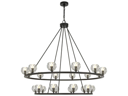 Crystorama Aragon 22-Light LED Chandelier in Matte Black