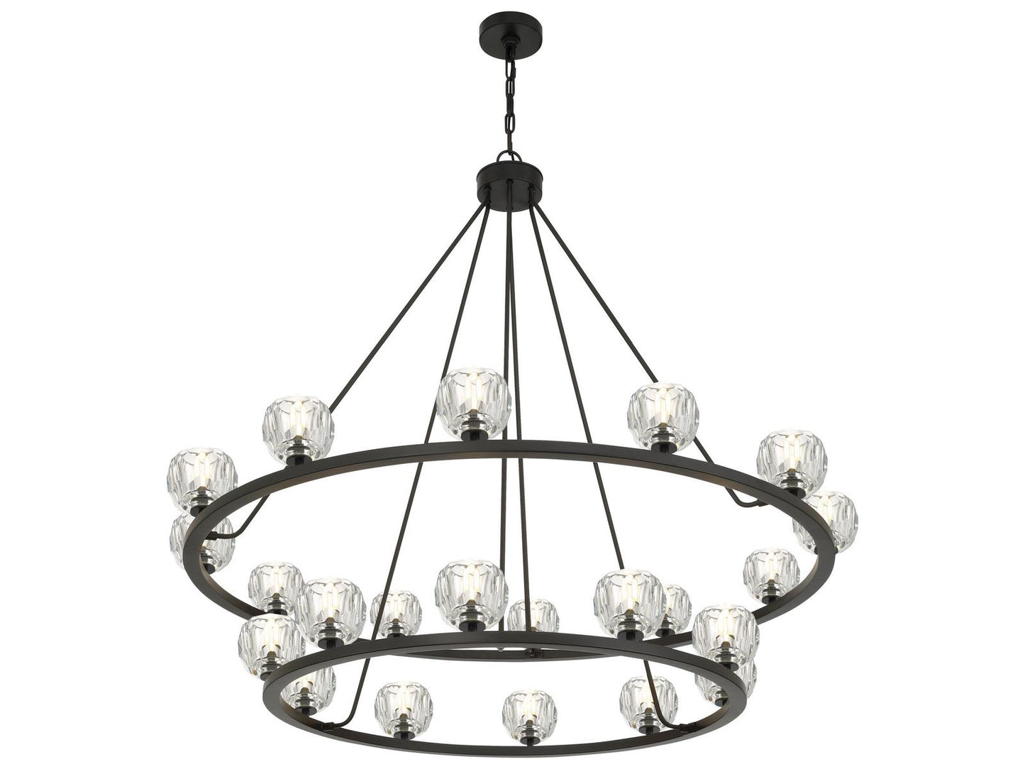 Crystorama Aragon 22-Light LED Chandelier in Matte Black