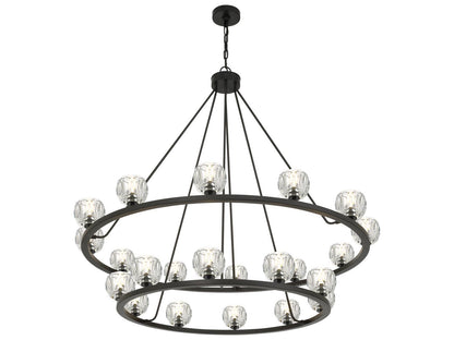 Crystorama Aragon 22-Light LED Chandelier in Matte Black