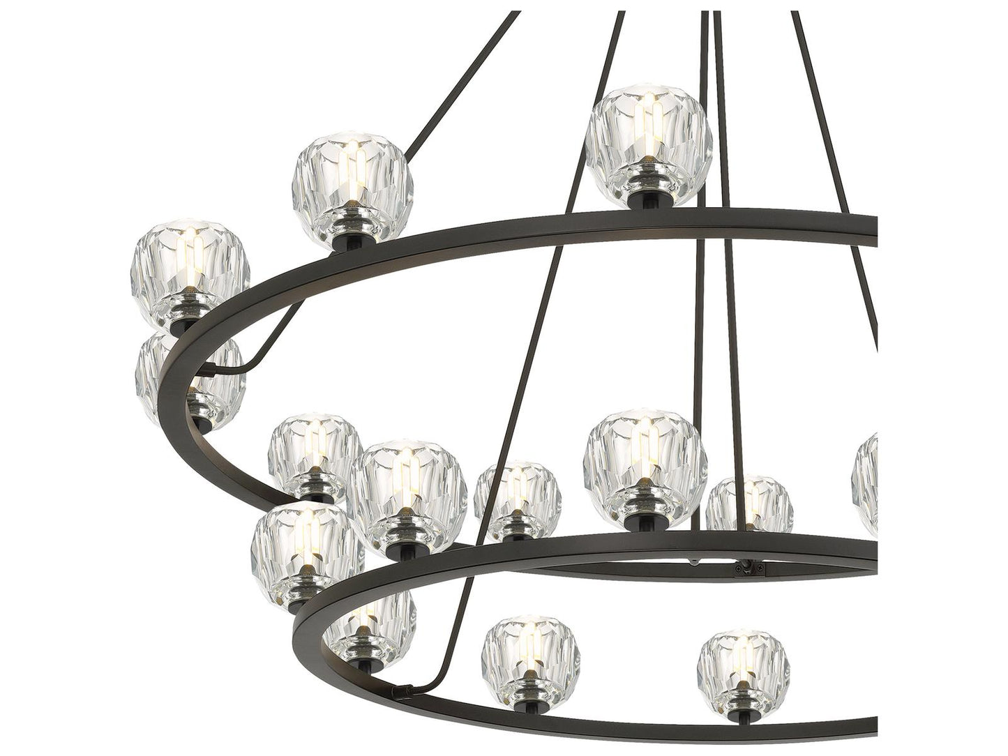Crystorama Aragon 22-Light LED Chandelier in Matte Black