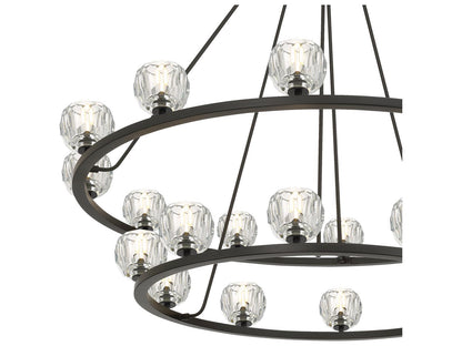 Crystorama Aragon 22-Light LED Chandelier in Matte Black