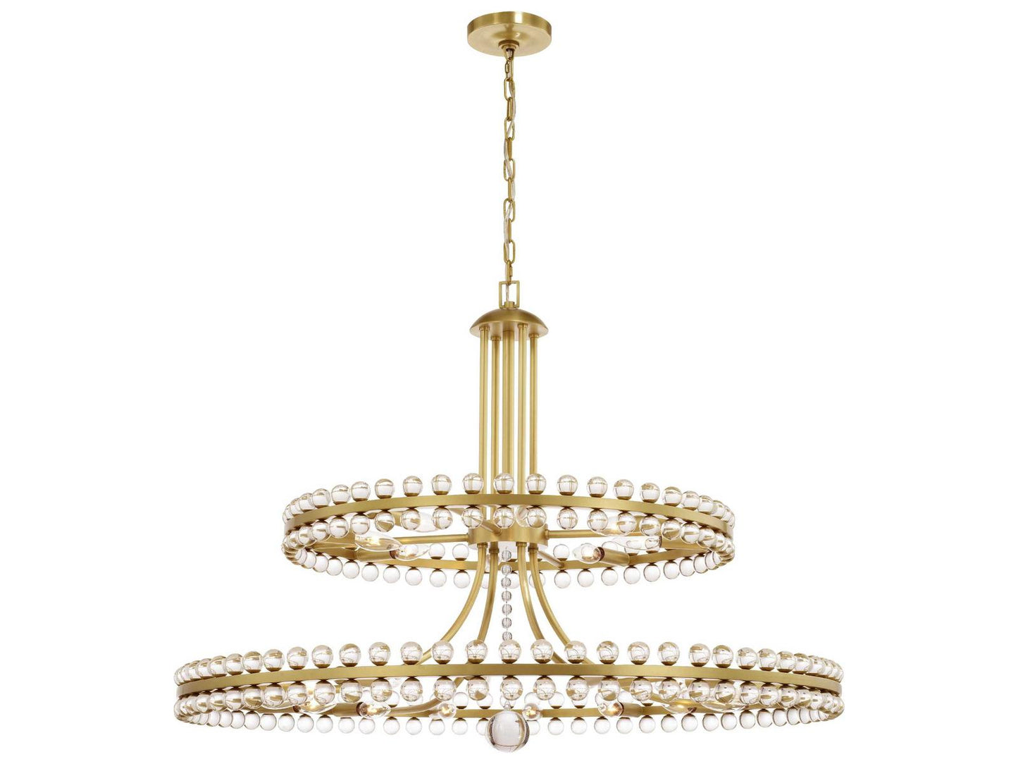 Crystorama 24-Light Clover Chandelier with Glass Balls