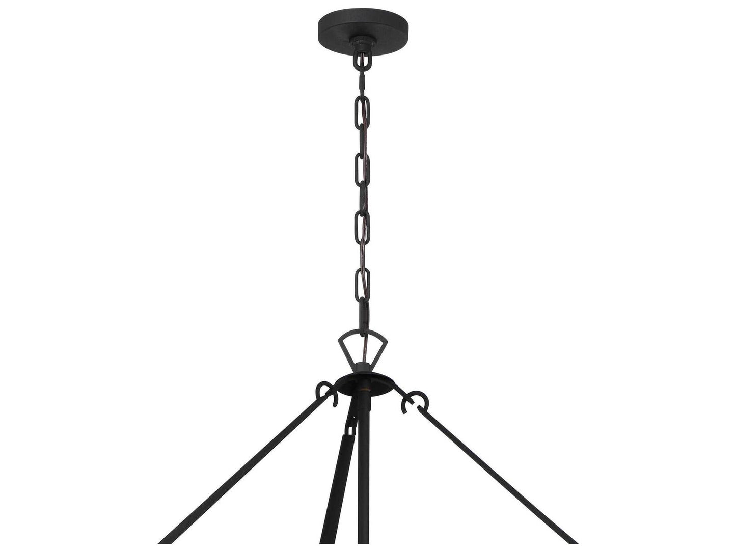 Crystorama Emory 22-Light Chandelier with Glass Prisms in Black Forged