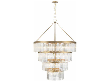 Crystorama 22-Light Emory Chandelier in Modern Gold with Glass Prisms