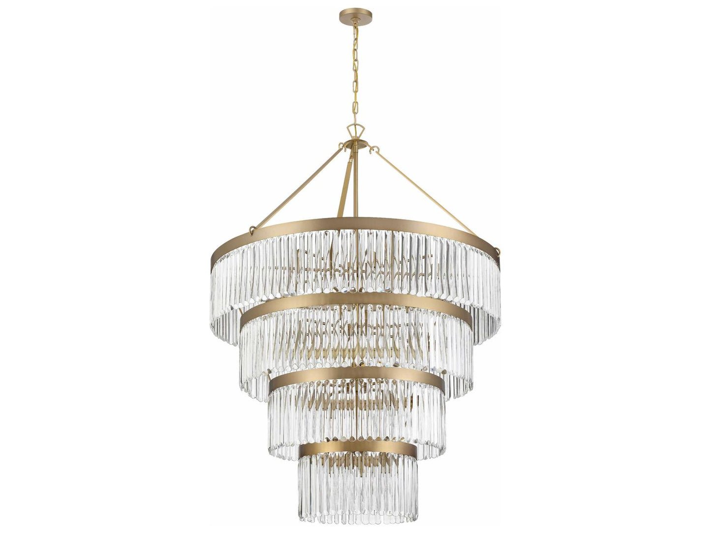 Crystorama 22-Light Emory Chandelier in Modern Gold with Glass Prisms
