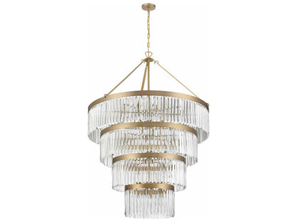 Crystorama 22-Light Emory Chandelier in Modern Gold with Glass Prisms