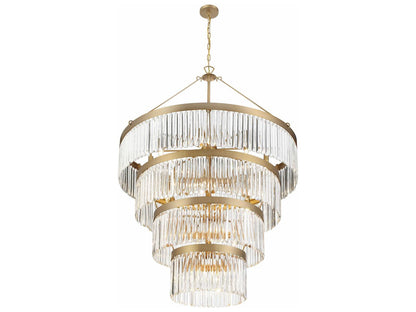 Crystorama 22-Light Emory Chandelier in Modern Gold with Glass Prisms