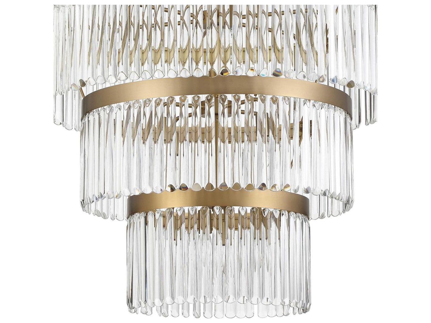 Crystorama 22-Light Emory Chandelier in Modern Gold with Glass Prisms