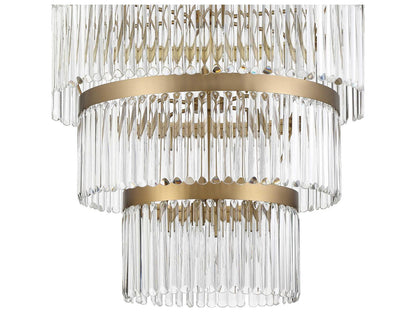 Crystorama 22-Light Emory Chandelier in Modern Gold with Glass Prisms