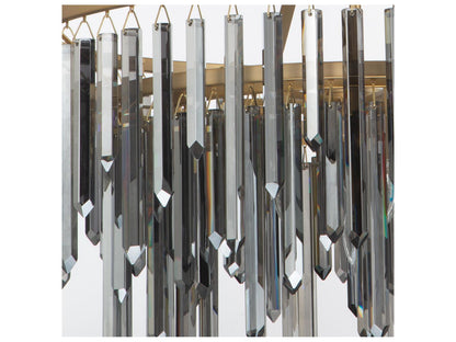 Crystorama 9-Light Gemma Chandelier with Silver Shadow Crystal in Modern Gold