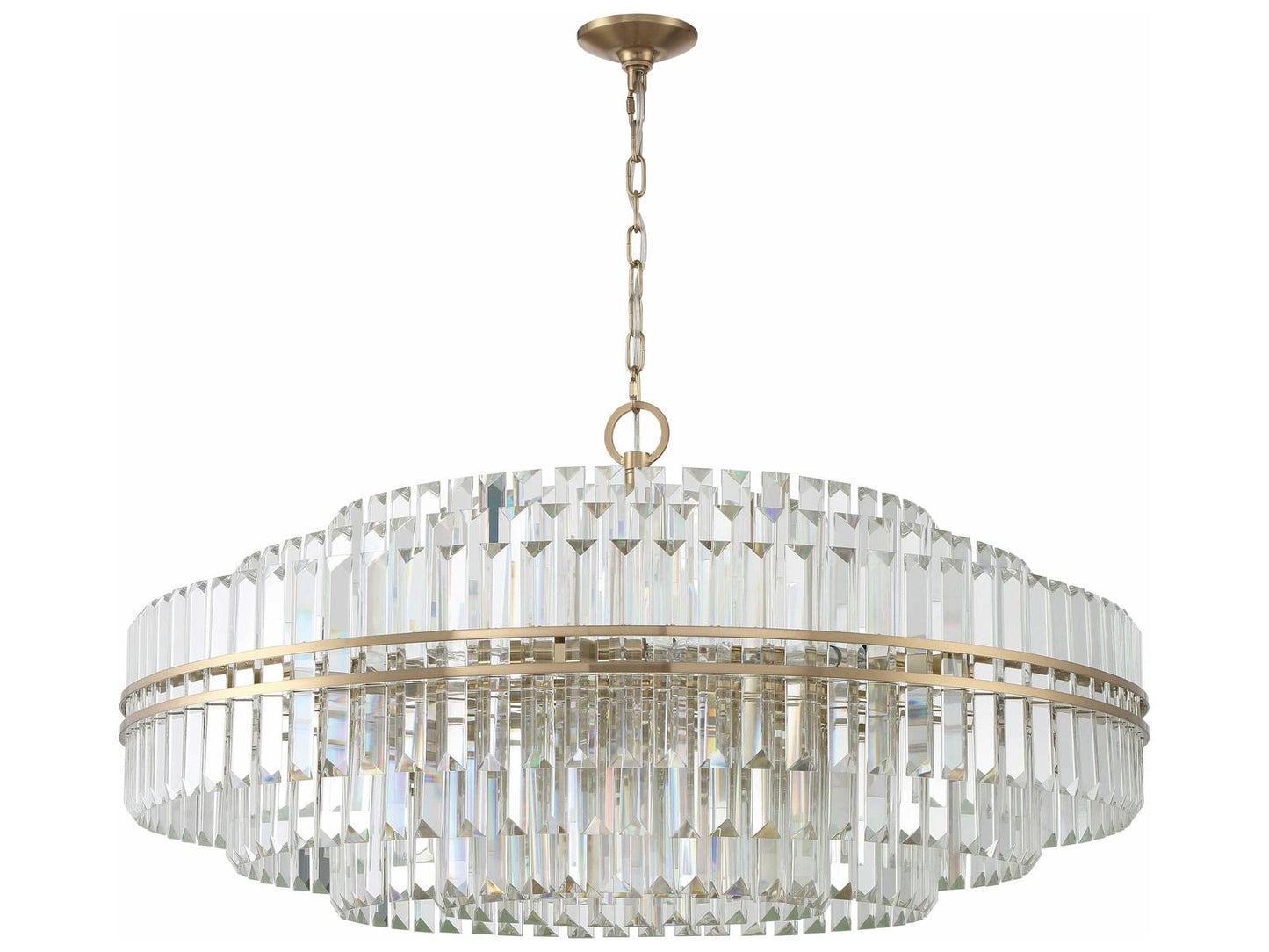 Crystorama 32-Light Hayes Chandelier Aged Brass Faceted Crystal