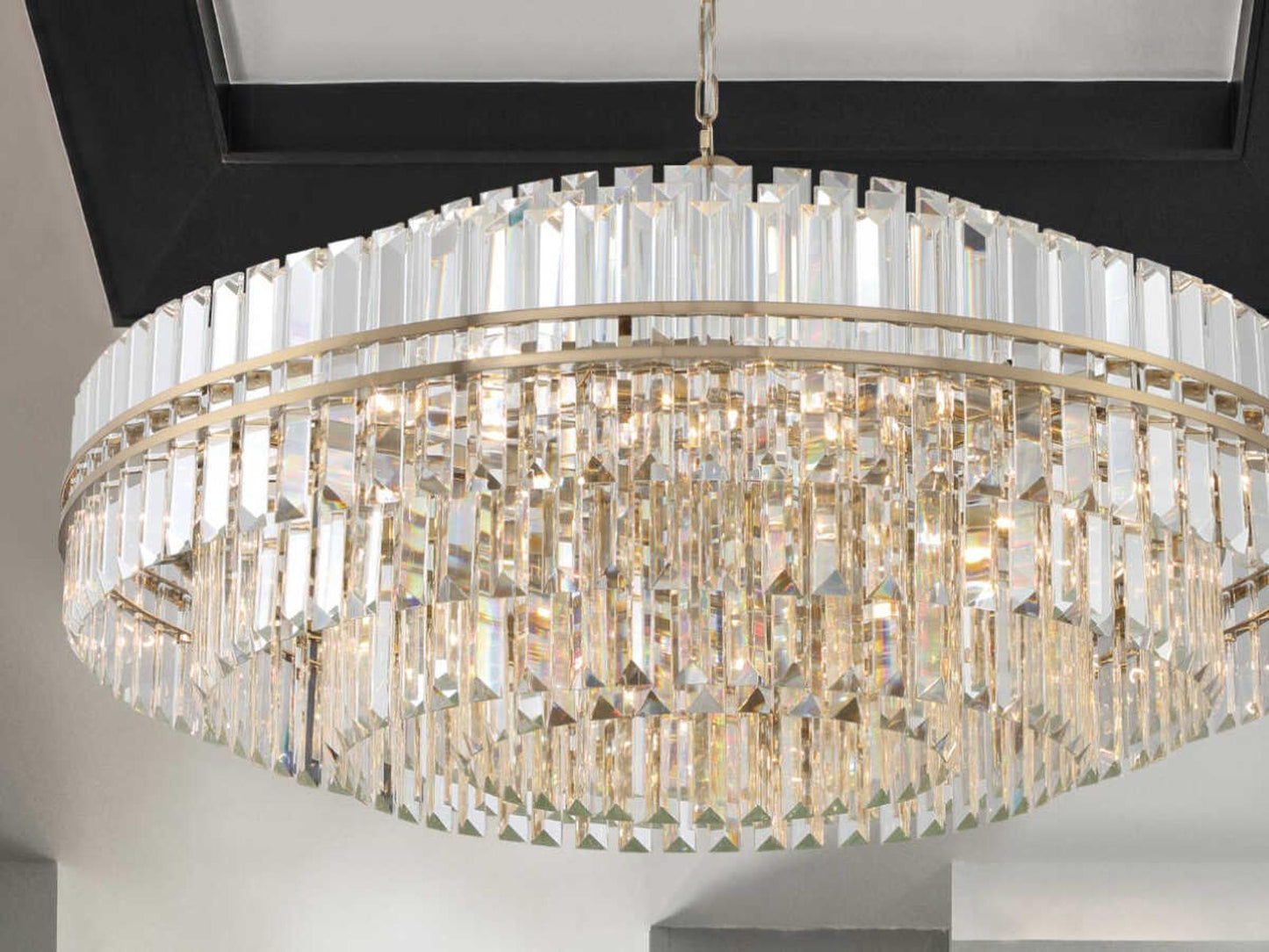 Crystorama 32-Light Hayes Chandelier Aged Brass Faceted Crystal