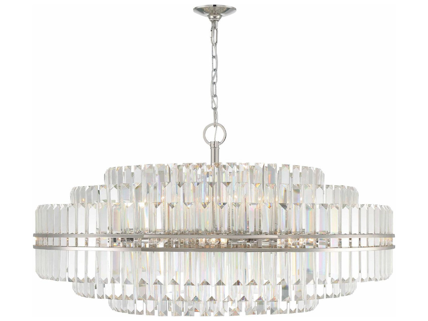 Crystorama Hayes 32-Light Crystal Chandelier in Polished Nickel