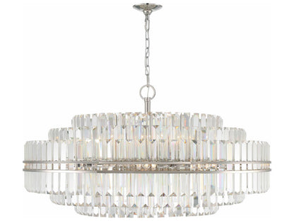 Crystorama Hayes 32-Light Crystal Chandelier in Polished Nickel