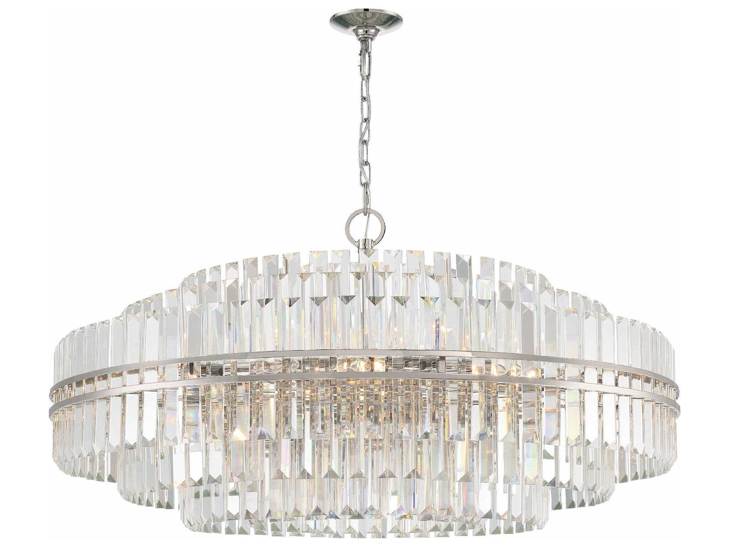 Crystorama Hayes 32-Light Crystal Chandelier in Polished Nickel