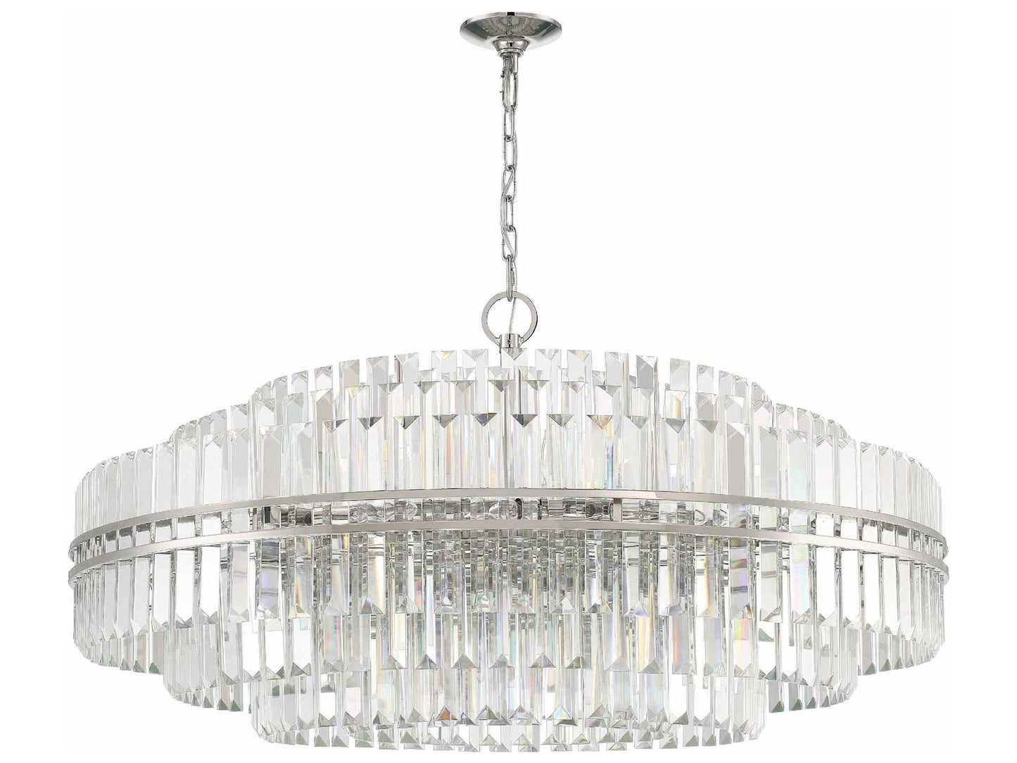 Crystorama Hayes 32-Light Crystal Chandelier in Polished Nickel