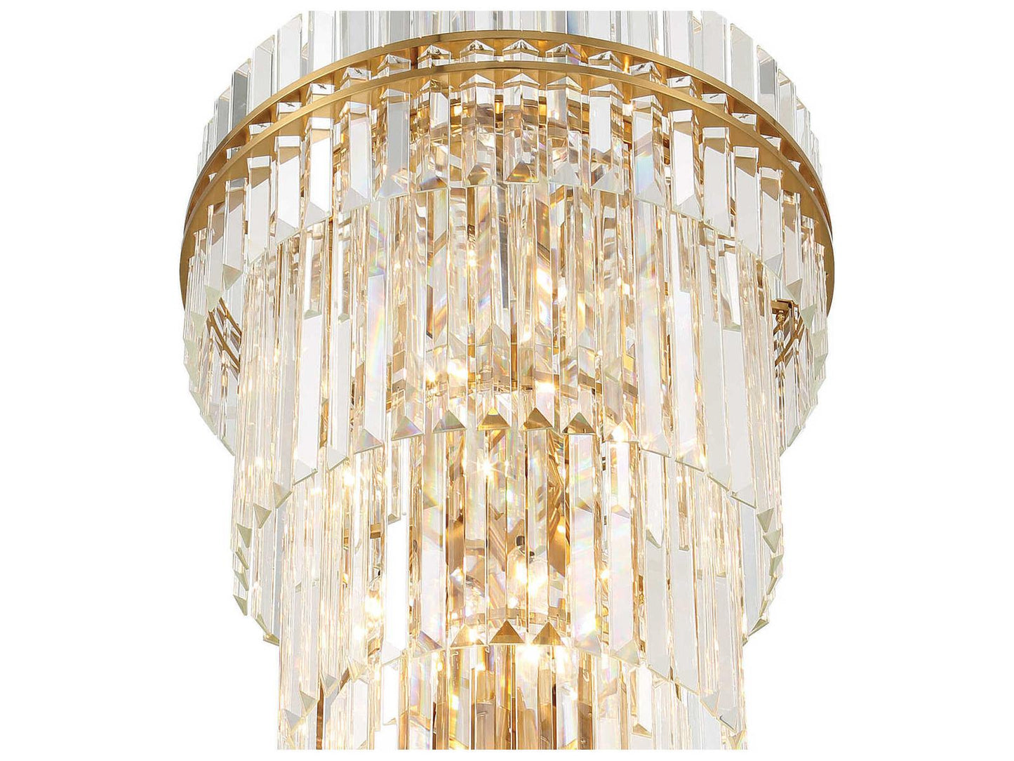 Crystorama Hayes 31-Light Tiered Crystal Chandelier in Aged Brass