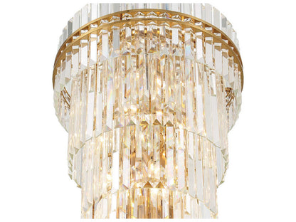 Crystorama Hayes 31-Light Tiered Crystal Chandelier in Aged Brass
