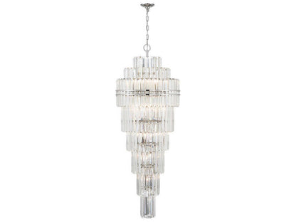 Crystorama 31-Light Hayes Chandelier in Polished Nickel with Faceted Crystal