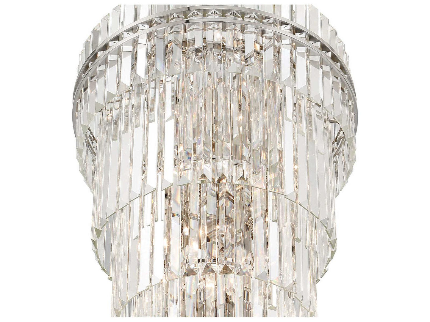 Crystorama 31-Light Hayes Chandelier in Polished Nickel with Faceted Crystal