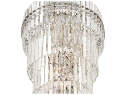 Crystorama 31-Light Hayes Chandelier in Polished Nickel with Faceted Crystal