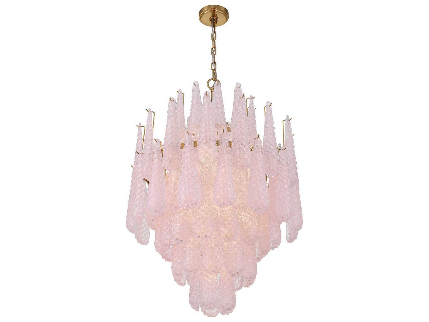 Crystorama Ollie 16-Light Chandelier in Aged Brass with Sand Glass Blush
