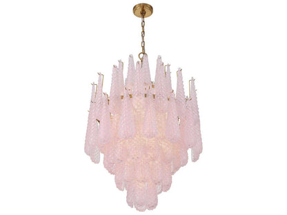 Crystorama Ollie 16-Light Chandelier in Aged Brass with Sand Glass Blush