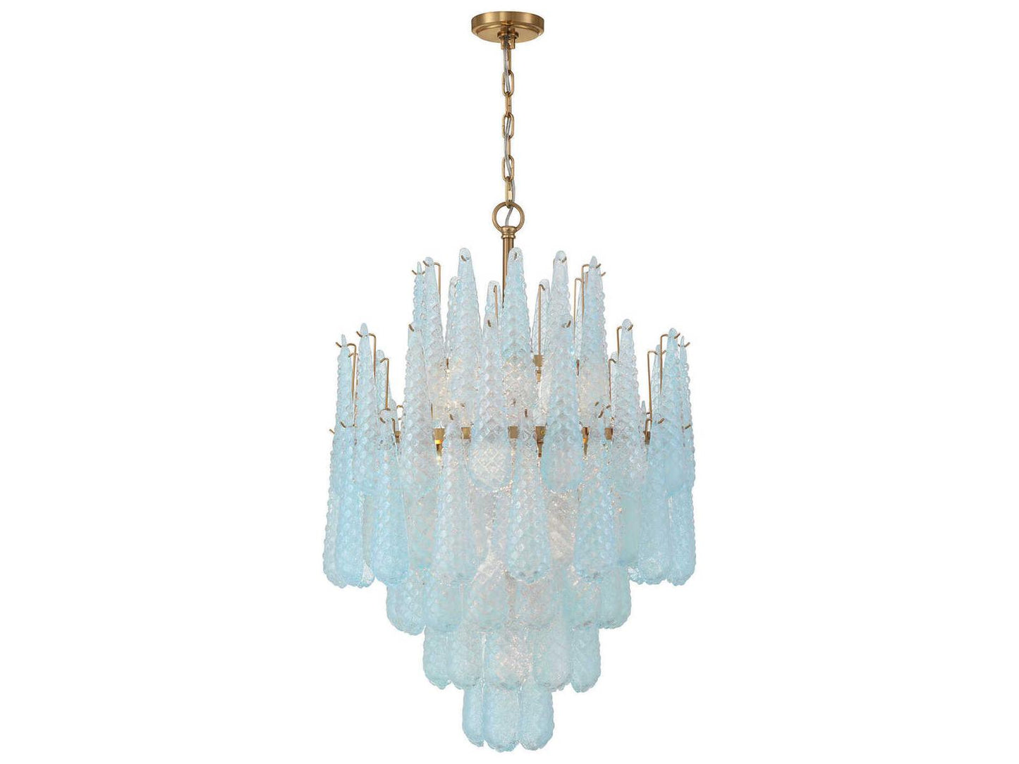 Crystorama 16-Light Ollie Chandelier in Aged Brass with Sand Glass