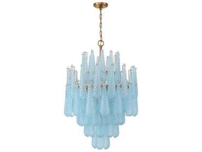 Crystorama 16-Light Ollie Chandelier in Aged Brass with Sand Glass