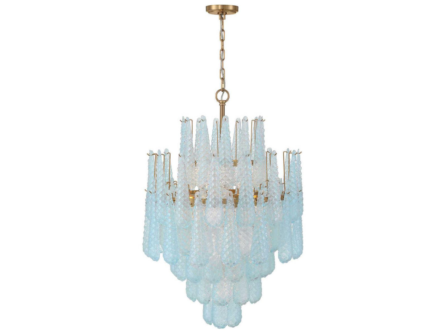 Crystorama 16-Light Ollie Chandelier in Aged Brass with Sand Glass