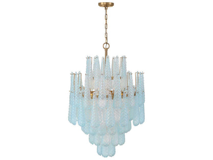 Crystorama 16-Light Ollie Chandelier in Aged Brass with Sand Glass