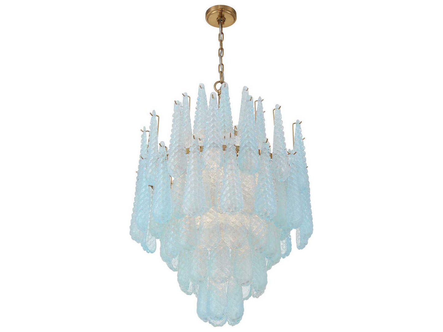 Crystorama 16-Light Ollie Chandelier in Aged Brass with Sand Glass