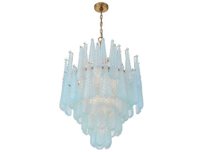 Crystorama 16-Light Ollie Chandelier in Aged Brass with Sand Glass