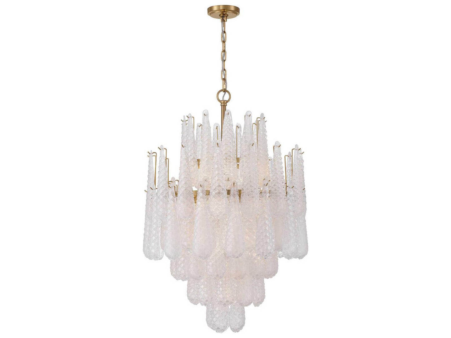 Crystorama Ollie 16-Light Chandelier with Clear Textured Glass in Aged Brass