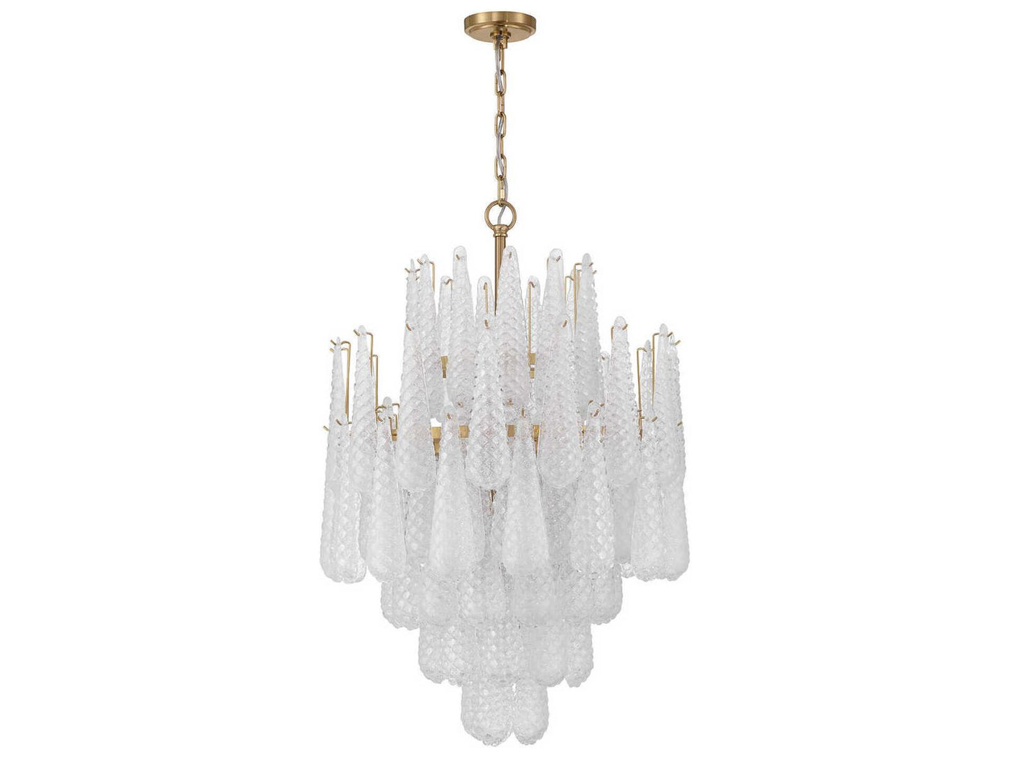 Crystorama Ollie 16-Light Chandelier with Clear Textured Glass in Aged Brass