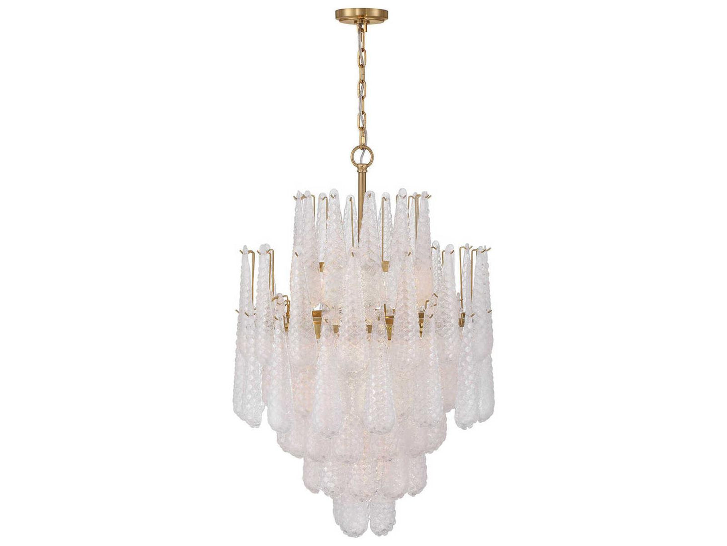 Crystorama Ollie 16-Light Chandelier with Clear Textured Glass in Aged Brass