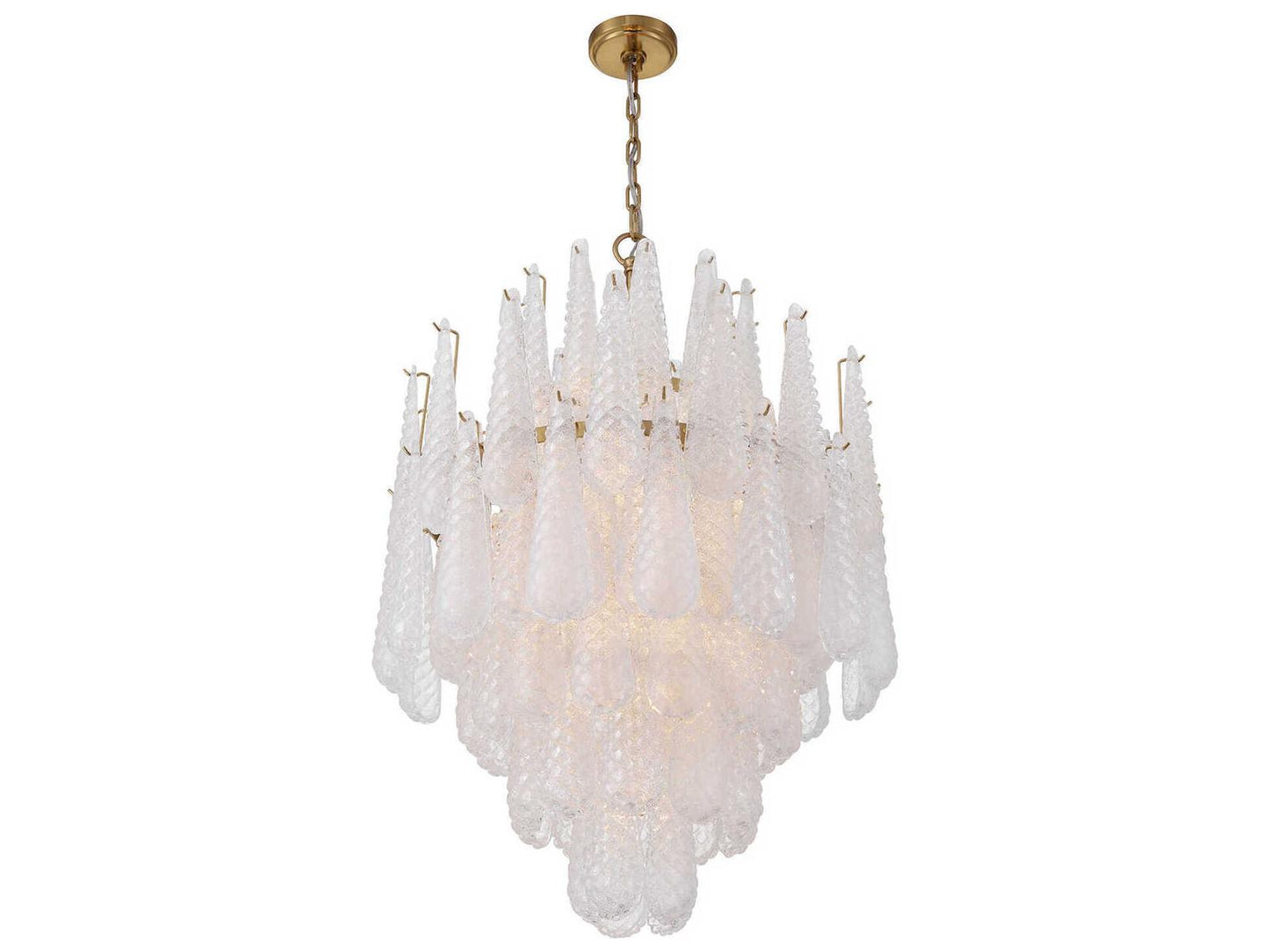 Crystorama Ollie 16-Light Chandelier with Clear Textured Glass in Aged Brass