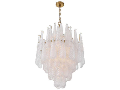 Crystorama Ollie 16-Light Chandelier with Clear Textured Glass in Aged Brass