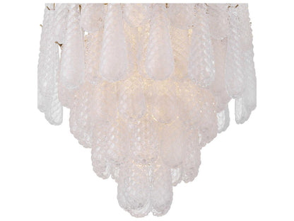 Crystorama Ollie 16-Light Chandelier with Clear Textured Glass in Aged Brass