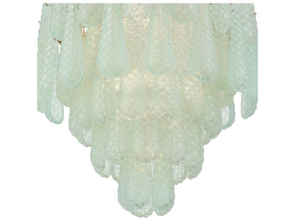 Crystorama 16-Light Ollie Chandelier in Aged Brass with Sand Glass Green