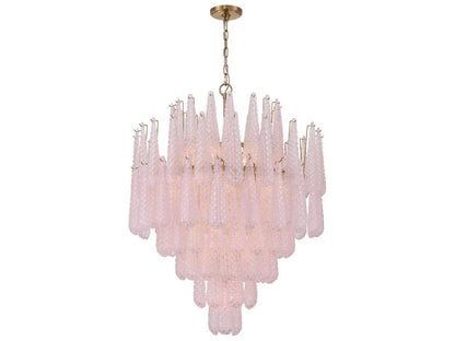 Crystorama Ollie 21-Light Chandelier in Aged Brass with Sand Glass