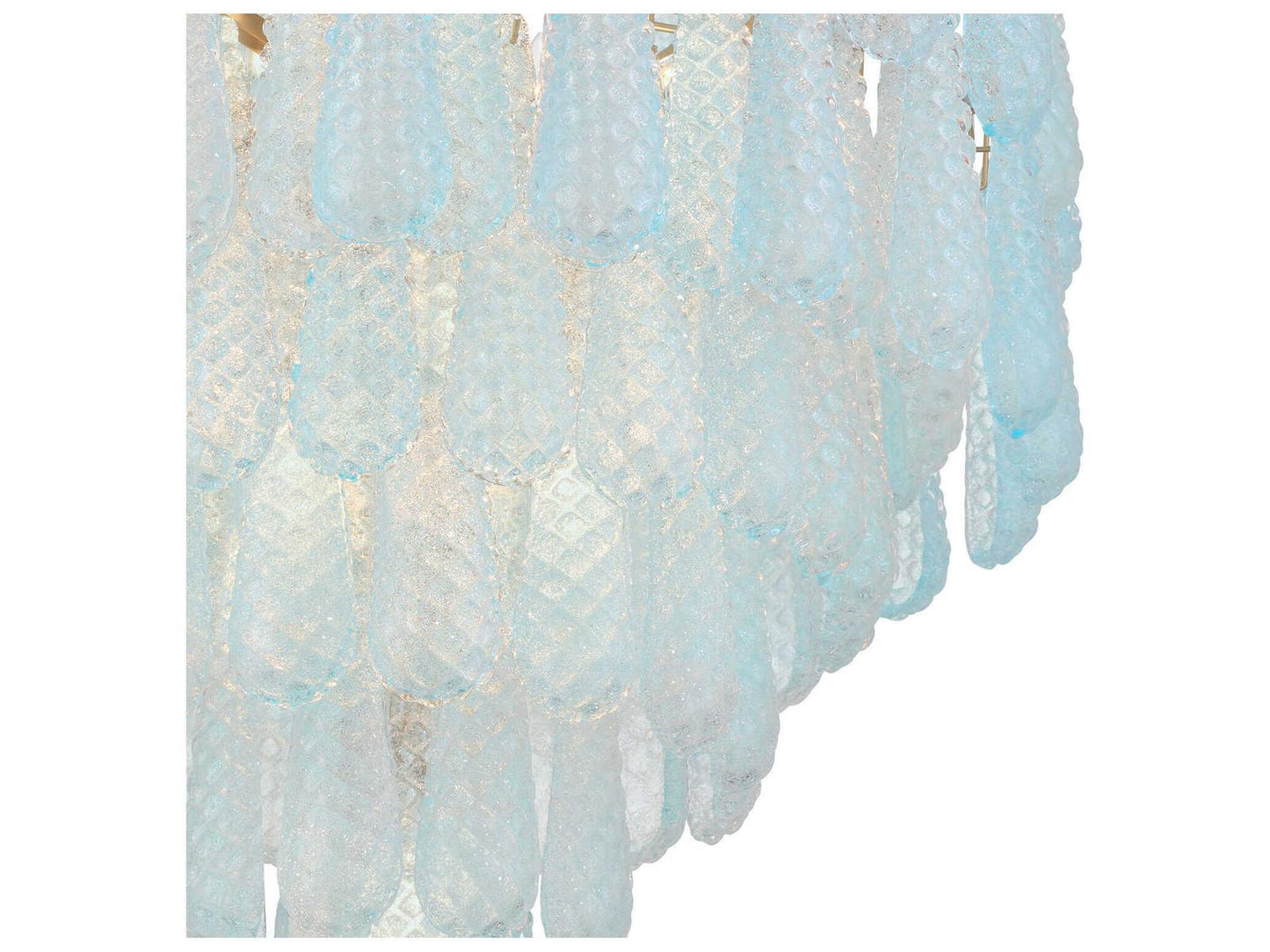 Crystorama 21-Light Ollie Chandelier in Aged Brass with Blue Sand Glass