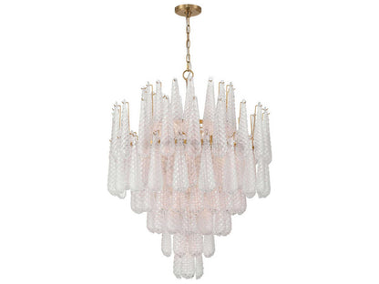 Crystorama Ollie 21-Light Chandelier with Sand Clear Glass in Aged Brass