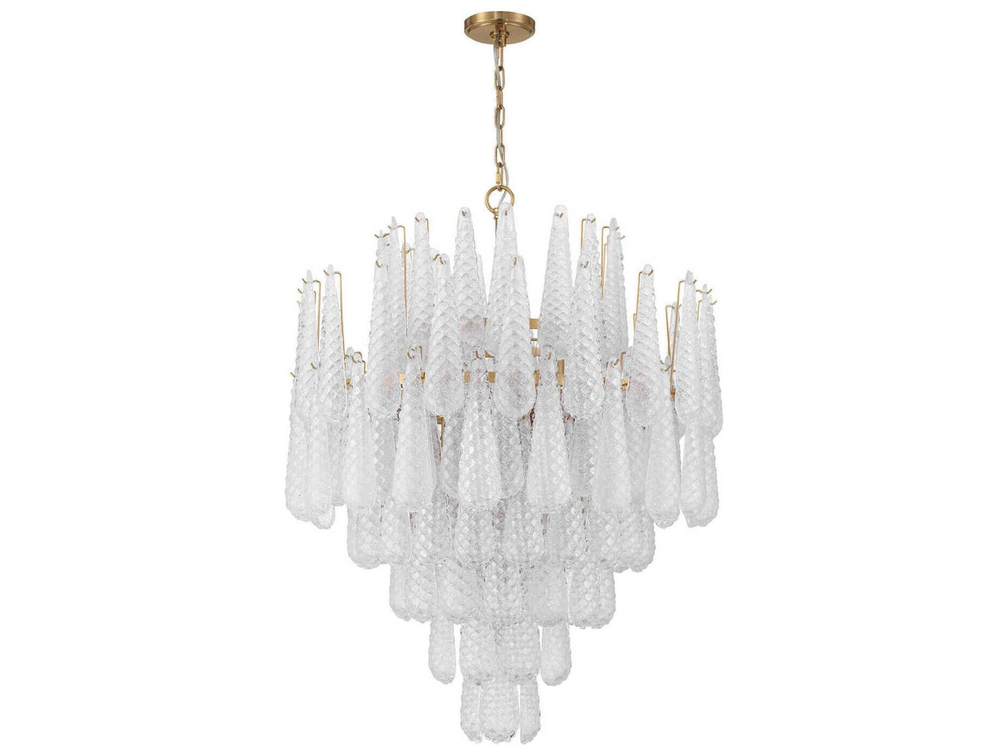 Crystorama Ollie 21-Light Chandelier with Sand Clear Glass in Aged Brass